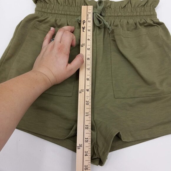 Superdown Kierra French Terry Shorts Olive Green Revolve Paperbag Waist Beach S - Picture 10 of 11